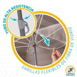 AKTIVE - Parasol Plage Avec Protection UV50, Anti-Vent, Ø 180 Cm -Magasin De Matériel De Surf aktive parasol plage avec protection uv50 anti vent o 180 cm 3