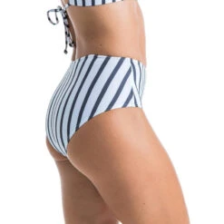 Bas De Maillot De Bain De Surf Femme Taille Haute ROMI MARIN BLANC GRIS FONCE -Magasin De Matériel De Surf bas de maillot de bain de surf femme taille haute romi marin blanc gris fonce 3