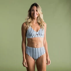 Bas De Maillot De Bain De Surf Femme Taille Haute ROMI MARIN BLANC GRIS FONCE -Magasin De Matériel De Surf bas de maillot de bain de surf femme taille haute romi marin blanc gris fonce 4