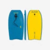 Bodyboard 100 Bleu Jaune Avec Leash Poignet -Magasin De Matériel De Surf bodyboard 100 bleu jaune avec leash poignet