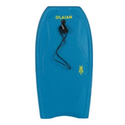 Bodyboard 100 Bleu Jaune Avec Leash Poignet -Magasin De Matériel De Surf bodyboard 100 bleu jaune avec leash poignet 2