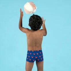 Boxer De Bain Bébé / Enfant Bleu Imprimé CRABES -Magasin De Matériel De Surf boxer de bain bebe enfant bleu imprime crabes 2