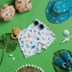 Chapeau Anti UV Bébé Réversible Jaune Et Bleu Imprimé SAVANE -Magasin De Matériel De Surf chapeau anti uv bebe reversible jaune et bleu imprime savane 7