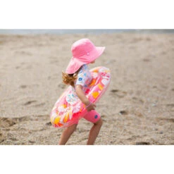 Chapeau Anti UV Bébé Réversible Rose Clair Et Imprimé Fleurs -Magasin De Matériel De Surf chapeau anti uv bebe reversible rose clair et imprime fleurs 4
