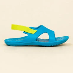 Chaussure Sandale Piscine Enfant SLAP 100 BASIC Bleu Vert -Magasin De Matériel De Surf chaussure sandale piscine enfant slap 100 basic bleu vert 2