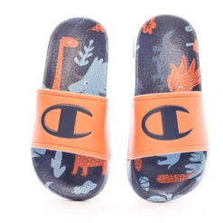 Claquettes Marine/Orange Garçon Champion Printy -Magasin De Matériel De Surf claquettes marineorange garcon champion printy 2