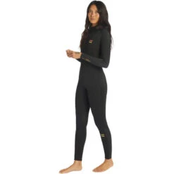 Billabong Combinaison De Surf Synergy 4/3mm- Zip Poitrine - Noir Femmes -Magasin De Matériel De Surf combinaison de surf synergy 43mm zip poitrine noir femmes 2