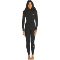 Billabong Combinaison De Surf Synergy 5/4mm - Zip Au Dos - Noir Femmes