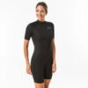 Combinaison Surf Shorty 100 Néoprène 1,5mm Femme Noire -Magasin De Matériel De Surf combinaison surf shorty 100 neoprene 15mm femme noire