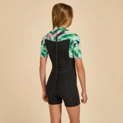 COMBINAISON SURF SHORTY 500 NEOPRENE 1.5MM FILLE NOIRE TIARE -Magasin De Matériel De Surf combinaison surf shorty 500 neoprene 15mm fille noire tiare 2