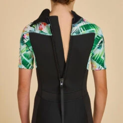 COMBINAISON SURF SHORTY 500 NEOPRENE 1.5MM FILLE NOIRE TIARE -Magasin De Matériel De Surf combinaison surf shorty 500 neoprene 15mm fille noire tiare 5