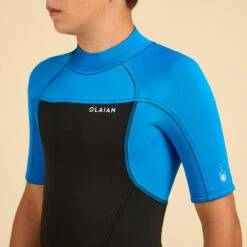 COMBINAISON SURF SHORTY 500 NEOPRENE 1.5MM GARCON BLEUE NOIRE -Magasin De Matériel De Surf combinaison surf shorty 500 neoprene 15mm garcon bleue noire 2