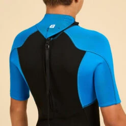 COMBINAISON SURF SHORTY 500 NEOPRENE 1.5MM GARCON BLEUE NOIRE -Magasin De Matériel De Surf combinaison surf shorty 500 neoprene 15mm garcon bleue noire 3