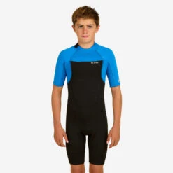COMBINAISON SURF SHORTY 500 NEOPRENE 1.5MM GARCON BLEUE NOIRE -Magasin De Matériel De Surf combinaison surf shorty 500 neoprene 15mm garcon bleue noire 9