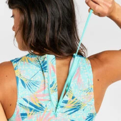 Haut De Maillot De Bain Brassière Femme - Carla Leoplant Turquoise -Magasin De Matériel De Surf haut de maillot de bain brassiere femme carla leoplant turquoise 3