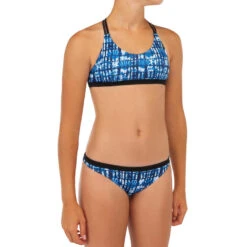 HAUT DE MAILLOT DE BAIN SURF FILLE BRASSIÈRE BLEU BONDI 500 -Magasin De Matériel De Surf haut de maillot de bain surf fille brassiere bleu bondi 500 3