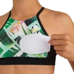 HAUT DE MAILLOT DE BAIN SURF FILLE BRASSIERE VERT BAHA 900 -Magasin De Matériel De Surf haut de maillot de bain surf fille brassiere vert baha 900 1