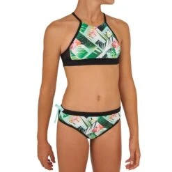 HAUT DE MAILLOT DE BAIN SURF FILLE BRASSIERE VERT BAHA 900 -Magasin De Matériel De Surf haut de maillot de bain surf fille brassiere vert baha 900 2