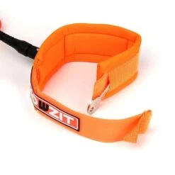 LEASH DE WINGFOIL HOWZIT COIL ORANGE POIGNET 4' -Magasin De Matériel De Surf leash de wingfoil howzit coil orange poignet 4 5