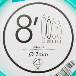 Leash Surf 8' (240 Cm) Diamètre 7 Mm Vert -Magasin De Matériel De Surf leash surf 8 240 cm diametre 7 mm vert 3