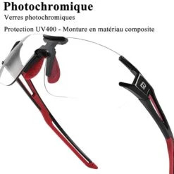 ROCKBROS Lunettes Photochromiques De Vélo 10125 Anti-uv400 - Noir Et Rouge -Magasin De Matériel De Surf lunettes photochromiques de velo 10125 anti uv400 noir et rouge 1