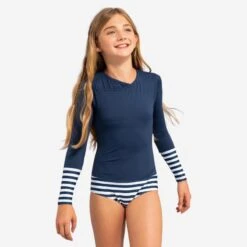 Maillot 1 Pièce Manches Longues Fille MAYA Bleu Marine -Magasin De Matériel De Surf maillot 1 piece manches longues fille maya bleu marine 7