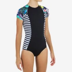 Maillot De Bain 1 Pièce Bleu Corail -Magasin De Matériel De Surf maillot de bain 1 piece bleu corail 1