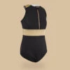 MAILLOT DE BAIN 1 PIECE CALYSTA FILLE 900 NOIR OR -Magasin De Matériel De Surf maillot de bain 1 piece calysta fille 900 noir or