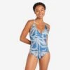 Maillot De Bain 1 Pièce Femme - Bea Palmer Bleu -Magasin De Matériel De Surf maillot de bain 1 piece femme bea palmer bleu