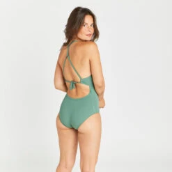 Maillot De Bain 1 Pièce Texturé Femme - Bea Kaki -Magasin De Matériel De Surf maillot de bain 1 piece texture femme bea kaki 2