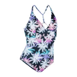 Maillot De Bain De Surf 1 Pièce Femme Avec Double Réglage Dos BEA PALMDARK BLANC -Magasin De Matériel De Surf maillot de bain de surf 1 piece femme avec double reglage dos bea palmdark blanc 2
