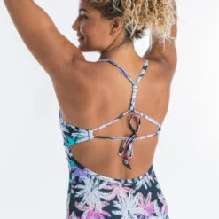 Maillot De Bain De Surf 1 Pièce Femme Avec Double Réglage Dos BEA PALMDARK BLANC -Magasin De Matériel De Surf maillot de bain de surf 1 piece femme avec double reglage dos bea palmdark blanc 4