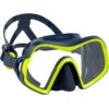 Masque De Plongée Sous Marine SCD 500 V2 Mono-hublot Jupe Bleue Cerclage Jaune -Magasin De Matériel De Surf masque de plongee sous marine scd 500 v2 mono hublot jupe bleue cerclage jaune