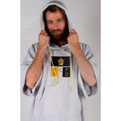 Pacifique Sud | Poncho Surf | Gris Clair | Avec Manches -Magasin De Matériel De Surf pacifique sud poncho surf gris clair avec manches 2