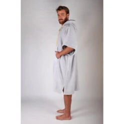 Pacifique Sud | Poncho Surf | Gris Clair | Avec Manches -Magasin De Matériel De Surf pacifique sud poncho surf gris clair avec manches 4