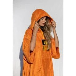Pacifique Sud | Poncho Surf | Orange | Avec Manches -Magasin De Matériel De Surf pacifique sud poncho surf orange avec manches 5