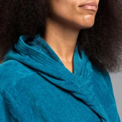 PEIGNOIR DE BAIN FEMME WATER POLO COTON EPAIS BLEU PAON -Magasin De Matériel De Surf peignoir de bain femme water polo coton epais bleu paon 4