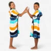 Poncho Surf Enfant 110 à 135 Cm - 500 Wavy Orange Bleu -Magasin De Matériel De Surf poncho surf enfant 110 a 135 cm 500 wavy orange bleu
