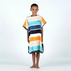 Poncho Surf Enfant 110 à 135 Cm - 500 Wavy Orange Bleu -Magasin De Matériel De Surf poncho surf enfant 110 a 135 cm 500 wavy orange bleu 3