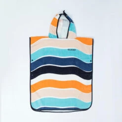 Poncho Surf Enfant 110 à 135 Cm - 500 Wavy Orange Bleu -Magasin De Matériel De Surf poncho surf enfant 110 a 135 cm 500 wavy orange bleu 5