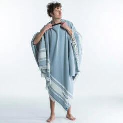 Serviette De Plage Poncho 190 X 190 Cm - Gris Bleu 15 Serviette De Plage Poncho 190 X 190 Cm - Gris Bleu -Magasin De Matériel De Surf serviette de plage poncho 190 x 190 cm gris bleu 3