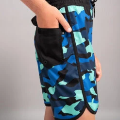 SHORT DE BAIN 500 BLEU CAMO -Magasin De Matériel De Surf short de bain 500 bleu camo 7