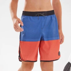 SHORT DE BAIN 500 BLEU ROUGE -Magasin De Matériel De Surf short de bain 500 bleu rouge 2