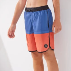 SHORT DE BAIN 500 BLEU ROUGE -Magasin De Matériel De Surf short de bain 500 bleu rouge 4