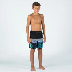 Short De Bain Garçon - 500 Palmsand Noir -Magasin De Matériel De Surf short de bain garcon 500 palmsand noir 5