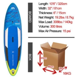 Aqua Marina Stand Up Paddle Gonflable – Beast 10'6" 15cm D'épaisseur Avec Pompe, Pagaie, -Magasin De Matériel De Surf stand up paddle gonflable beast 106 15cm depaisseur avec pompe pagaie 3