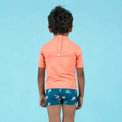 T-shirt Anti UV Bébé Manches Courtes Corail -Magasin De Matériel De Surf t shirt anti uv bebe manches courtes corail 2