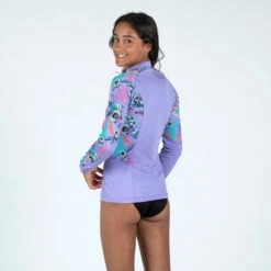 Tee Shirt Anti Uv Manches Longues Fille - 500 Orchid Violet -Magasin De Matériel De Surf tee shirt anti uv manches longues fille 500 orchid violet 1