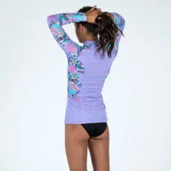Tee Shirt Anti Uv Manches Longues Fille - 500 Orchid Violet -Magasin De Matériel De Surf tee shirt anti uv manches longues fille 500 orchid violet 2