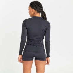 Tee Shirt Anti Uv Manches Longues Full Zip Femme - 500 Orane Noir -Magasin De Matériel De Surf tee shirt anti uv manches longues full zip femme 500 orane noir 3